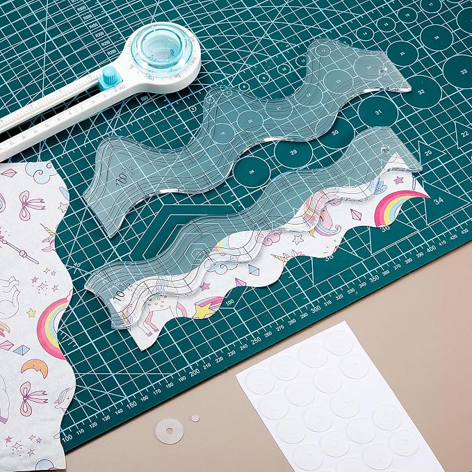 Kigley 2 Pcs Free Motion Quilting Templates Waves Acrylic Quilting Rulers - Image 6