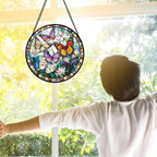 DASTOLL Stained Glass Window Hanging, Colorful Butterfly Suncatcher - Image 3