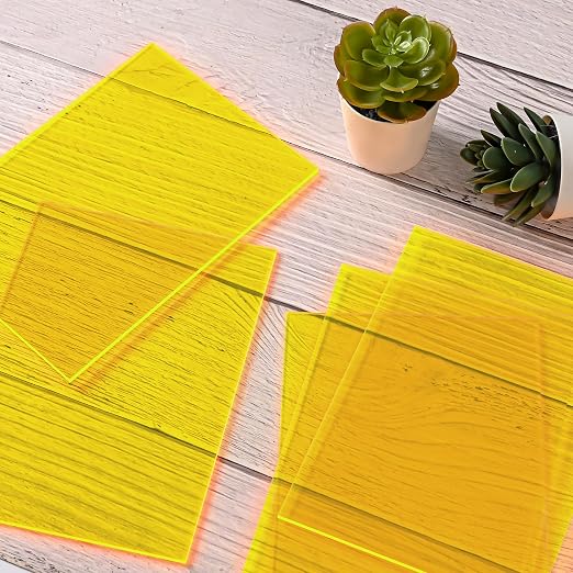 Fluorescent Yellow Acrylic Sheets 1/8 inch Thick 3mm 8 x 10 Clear Plexiglass - Image 5