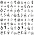 WOCRAFT 60pcs Antique Silver Flowers Bracelet Charms by WOCRAFT