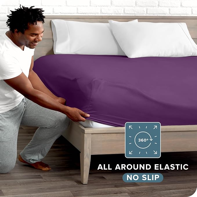 Bare Home Fitted Bottom Sheet Split King Size - Image 4