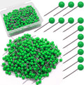 Green Map Pins, 1/8 Inch, Round Ball Head | Map Tacks, Small Thumb Tacks by Auvotuis