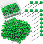 Green Map Pins, 1/8 Inch, Round Ball Head | Map Tacks, Small Thumb Tacks by Auvotuis