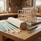 160 Pcs Balsa Wood Strips, 1/8 x 1/8 x 12 Inch Unfinished Soft Wood Sticks - Image 5