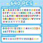 640 PCS Foam Letter Stickers for Kids Crafts, 3D Puffy Colorful Alphabet ABC - Image 3