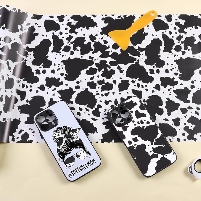 Tintnut Cow Spots Permanent Vinyl Roll 12in x 5ft Cowhide Adhesive Vinyl | - Image 7