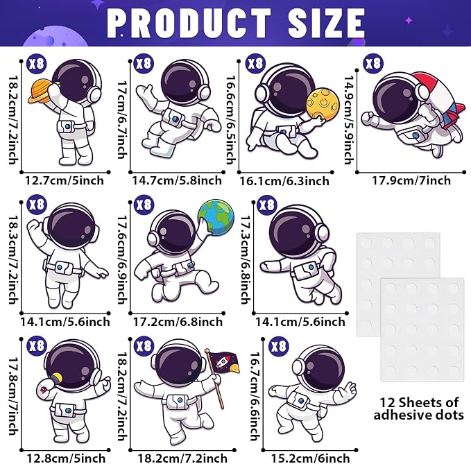 gisgfim 80Pcs Outer Space Cutouts Back to School Decorations Bulletin Board - Image 2