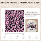 Tintnut Leopard Permanent Vinyl 8 Pcs 12x10in Pink Spots Adhesive Vinyl | - Image 2
