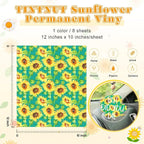 Tintnut Sunflower Permanent Vinyl 8 Sheets 12"x10" Yellow Adhesive Vinyl | - Image 2