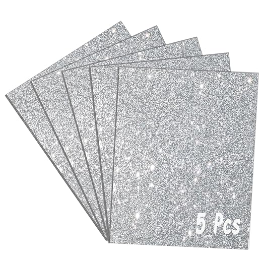 Glitter Acrylic Sheets 1/8" 7.87x7.87, 5 Pack | 1/8" Thick, Translucent Cast by FaeliKnise-BringFairytoLife