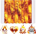 Tintnut Flame Pattern Permanent Vinyl 8 Pcs 12x10in Orange Adhesive Vinyl | by Tintnut