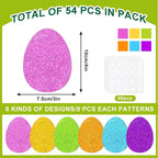 Whaline 54 Pcs Glitter Easter Egg Cutouts Colorful Egg Bulletin Board - Image 2