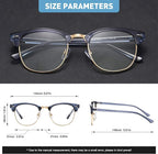 Blue Light Blocking Glasses Vintage Half Frame UV Clear Lens Anti Eyestrain - Image 2