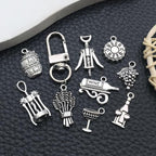 WOCRAFT 60pcs Antique Silver Wine Bracelet Charms - Image 6