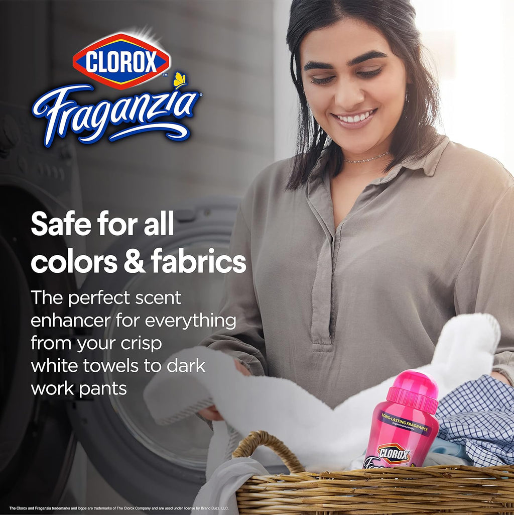 Clorox Fraganzia Laundry Scent Booster Crystals in Spring Scent - Scented In-Wash Freshener Beads for Fresh, Clean, Great Smelling Clothes and Linens, Twin 18 Oz - 6 Pack