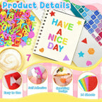 1568 Pcs Foam Letter Stickers Glitter, Self-Adhesive Glitter Alphabet Stickers - Image 3