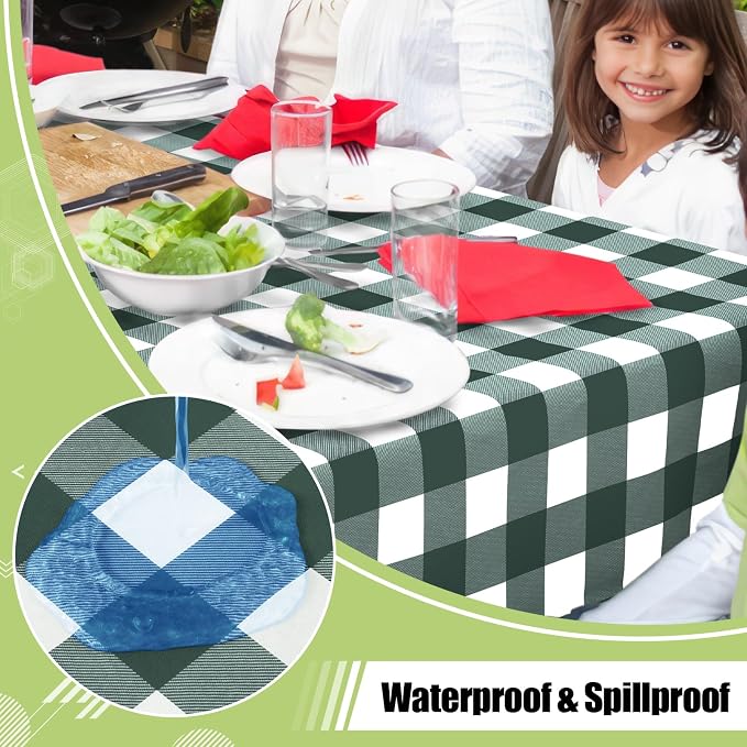 Smiry Rectangle Table Cloth, Waterproof Vinyl Tablecloth - Image 2