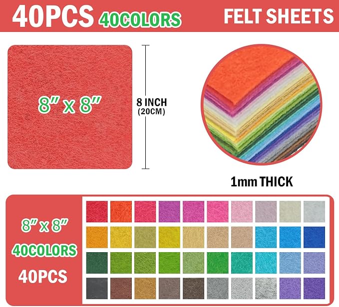 40PCS Felt Fabric Sheets Craft - Image 2