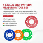 4Pcs Wheel Bolt Pattern Measuring Guides | 4 | 5 | 6 Lug Measuring Tool | SAE & - Image 3