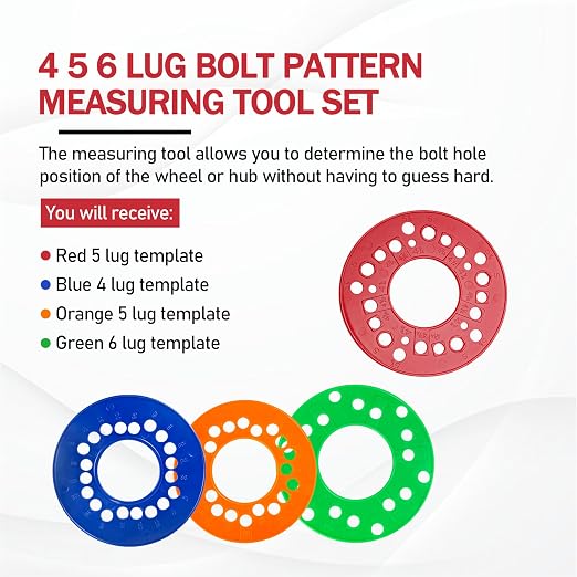 Wheel Bolt Pattern Template Tool, Lug Bolt Pattern Measuring Guides - Image 3