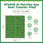 HTVSTD Four Leaf Clover Heat Transfer Vinyl 14pcs 12×10in Iron on Vinyl | St. - Image 2