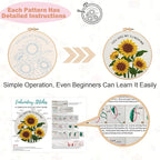 Nuberlic 3 Pack Embroidery Kit for Beginners, Floral Cross Stitch Kit | - Image 5
