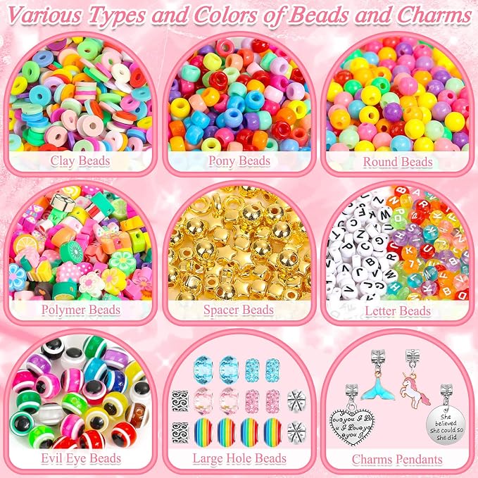 PAXCOO 2435PCS Bracelet Making Kit Including All Kinds of Beads - Image 3