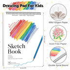 12 Pack Sketch Books, 9 x 12 Inch Sketchbook, 68lb/100gsm Spiral Bound Sketch - Image 2