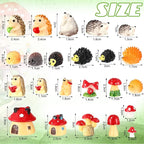 Woanger 30 Pcs Fairy Outdoor Garden Accessories Resin Hedgehog Mushroom - Image 2