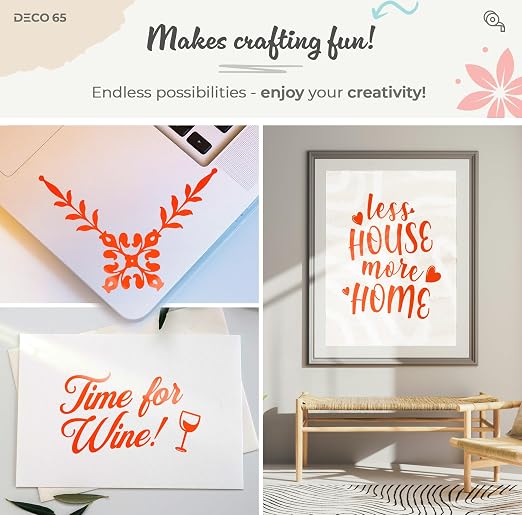 VViViD DECO65 Matte Pastel Orange Red Permanent Adhesive Craft Vinyl - Image 2