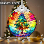 Christmas Ornaments 2025 Faux Stained Glass Effect, Christmas Tree Ornaments - Image 3