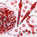60Pcs Large Hole Beads Spacer Beads Red Assorted European Craft Big Beads Large - Image 3