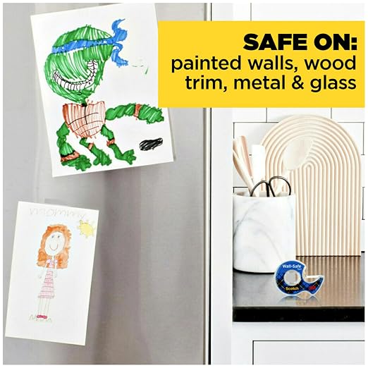 Scotch Wall-Safe Tape, 2 Dispensered Rolls, Sticks Securely, Removes Cleanly - Image 8