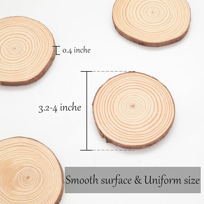 Unfinished Natural Wood Slices - Image 2
