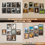 8x10 Picture Frames Set of 8, Vintage Rustic Farmhouse Industrial Style Photo - Image 3