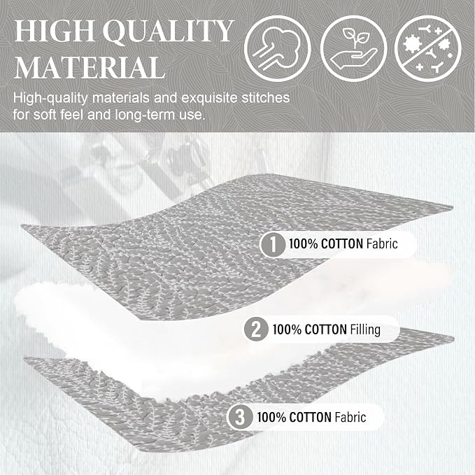 SahSahCasa Quilt Set Queen Size, 100% Cotton Quilt Bedding Set Bedspread - Image 5