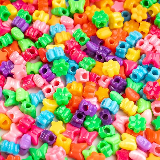 800PCS Pony Beads, Kandi Beads for Bracelets Making Kit, Hair Braids Crafts - Image 4