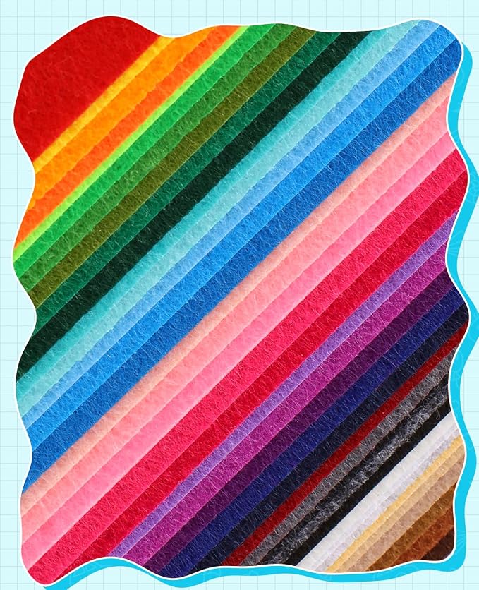 Felt Fabric Sheets 40pcs 6x6in 1mm Assorted Nonwoven - Image 5