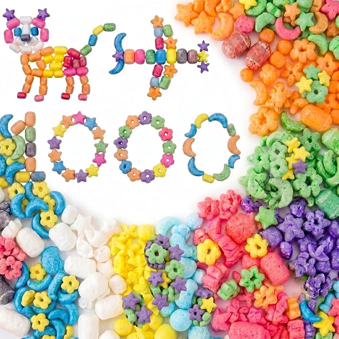Junkin 1000 Pcs Magic Noodles Foam Crafts Puffs Corn Crafts Arts Kit Bulk Cross by Junkin