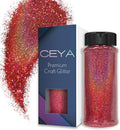 Ceya 3.8oz/ 110g Holographic Ultra Fine Glitter Powder Laser Fuchsia Glitter by CEYA