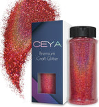 Ceya 3.8oz/ 110g Holographic Ultra Fine Glitter Powder Laser Fuchsia Glitter by CEYA
