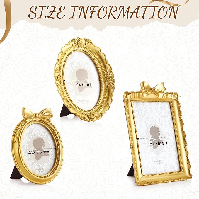 Vicenpal 6 Pcs Tiny Picture Ornate Frames 2.5 x 3.5, 4 x 6, 5 x 7 Inch Small - Image 3