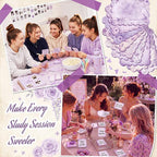 Gersoniel 9 Pcs Vintage Scalloped Sticky Notes, Aesthetic Purple Sticky Notes - Image 5