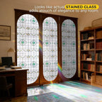 OHTMERU 3D Stained Glass Window Privacy Film, Heat Control UV Blocking Static - Image 2