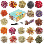 20 Bags Dried Flowers, 100% Natural Dried Flowers Herbs Kit by SACATR