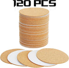 Self-Adhesive Cork Round, Allazone 120 Pack 9 x 9CM Cork Backing Sheets - Image 3