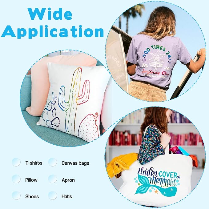 Tintnut Multicolor Watercolor Heat Transfer Vinyl, PU HTV sheets, easy cut & - Image 5