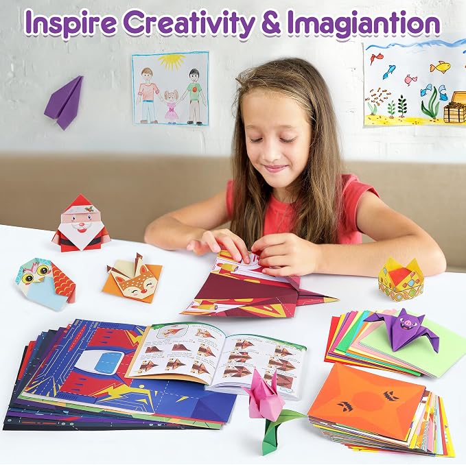 Mocoosy 320 Sheets Origami Kit for Kids Ages 5-8 9-12, Folding Paper Set - Image 6