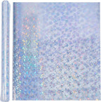 Transparent PVC Clear Vinyl Faux Leather Sheets, 11.8 x 48 Inch Holographic by letsinstyle