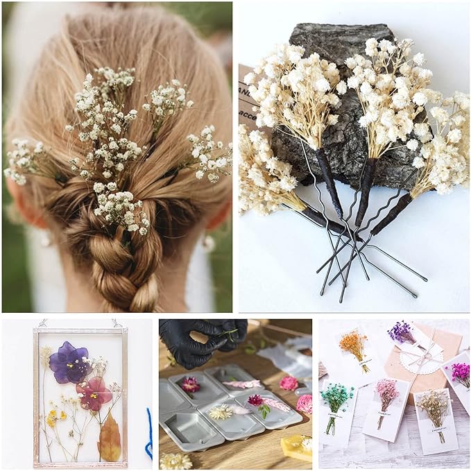 3000+ Mini Dried Baby's Breath Flowers, Wedding Wreath, Card Making, Home Decor - Image 3